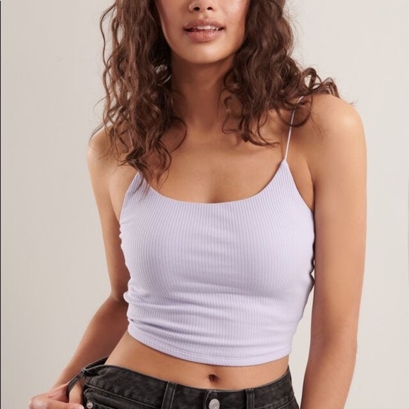Garage Tops - Garage The Ribbed Bungee Cami Light Purple
